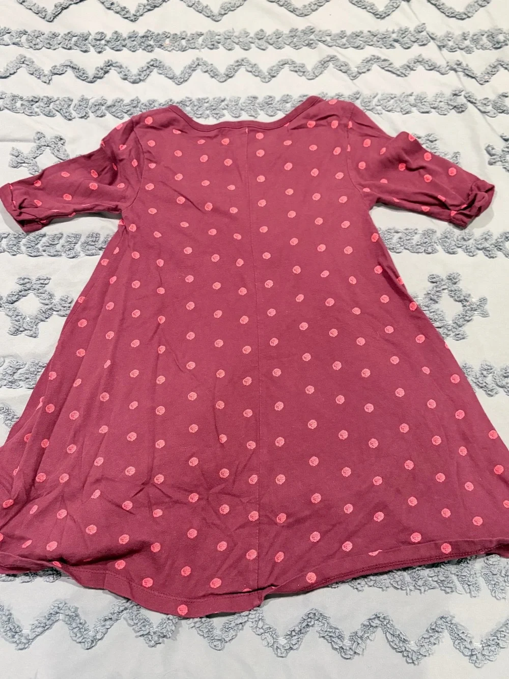 Old Navy Raspberry Dress with Light Pink Polka Dots